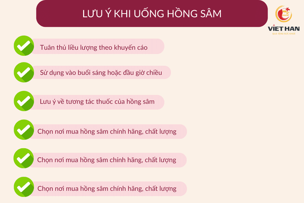 Lưu ý khi uống hồng sâm