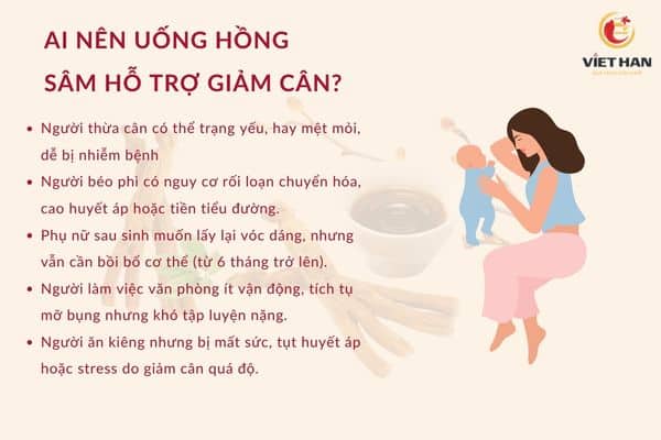 Những ai nên uống hồng sâm giảm cân