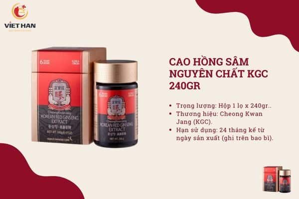 Cao hồng sâm nguyên chất KGC 240gr