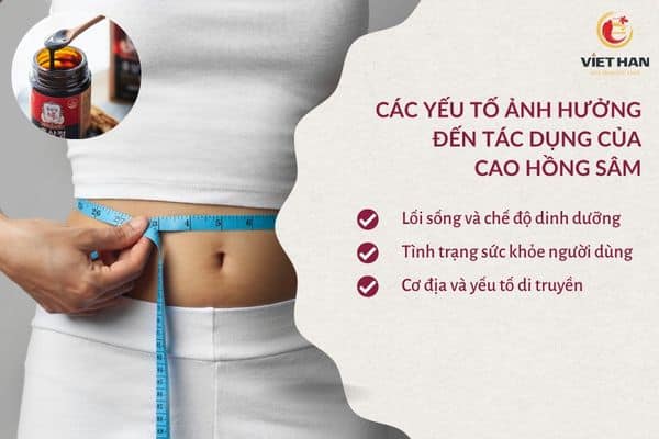 Các yếu tố ảnh hưởng đến tác dụng của cao hồng sâm