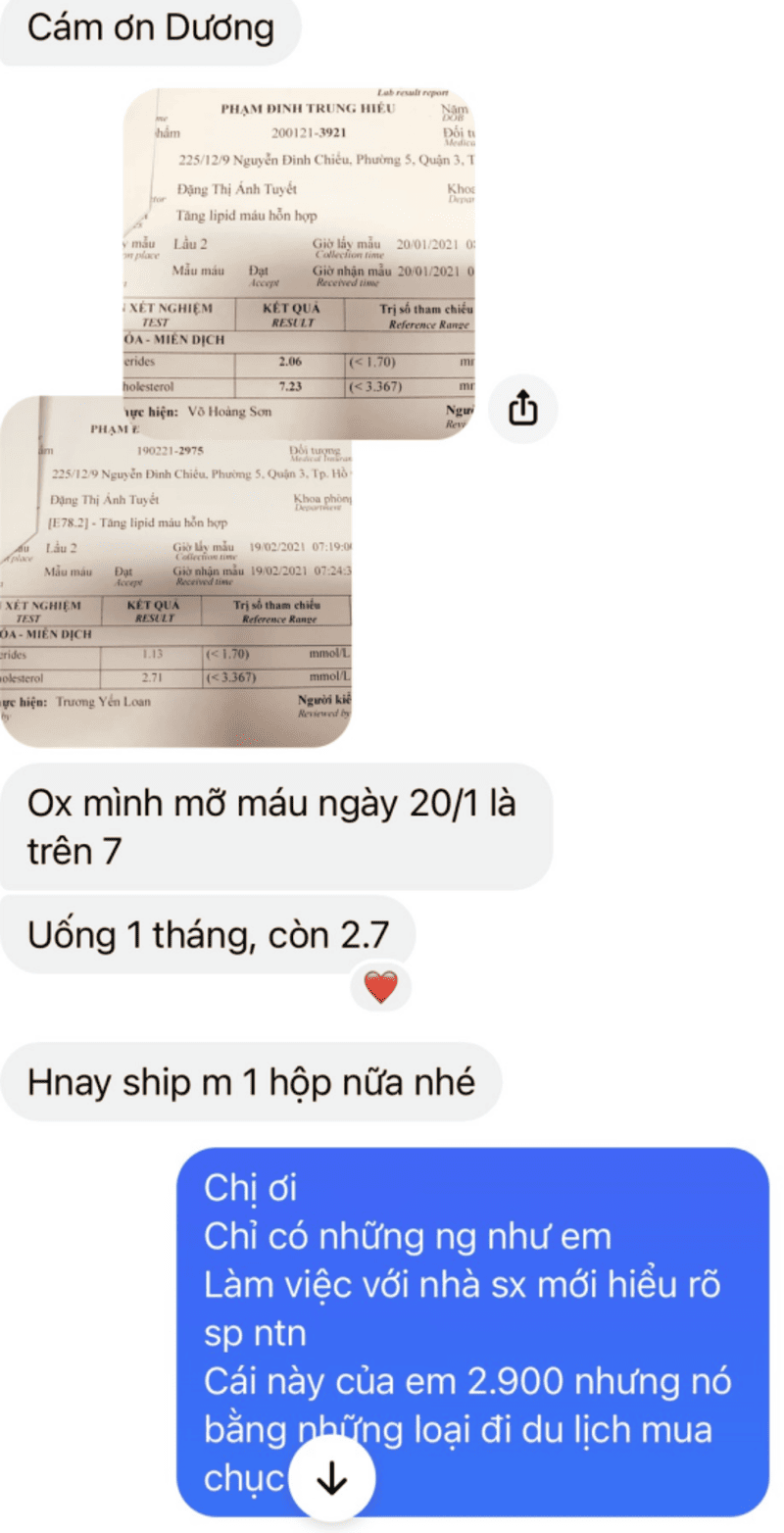 Khách hàng phản hồi sản phẩm tinh dầu thông đỏ