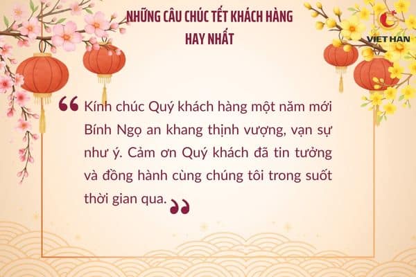 Những câu chúc Tết khách hàng hay nhất 2026