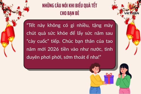 Những câu nói hay khi tặng quà Tết cho bạn bè