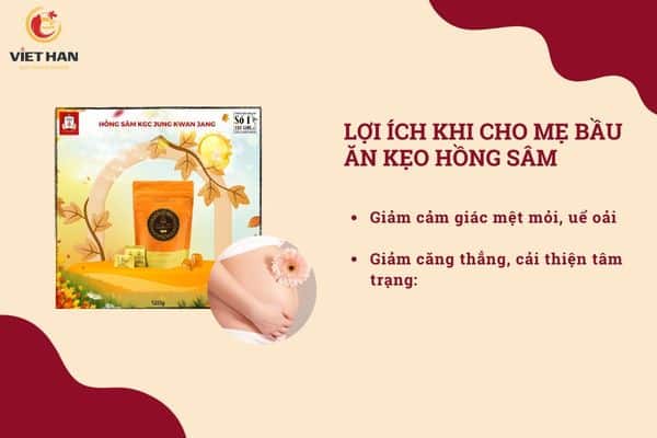 Lợi ích của kẹo hồng sâm khi dùng cho bà bầu