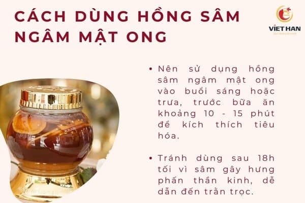 Cách dùng hồng sâm ngâm mật ong