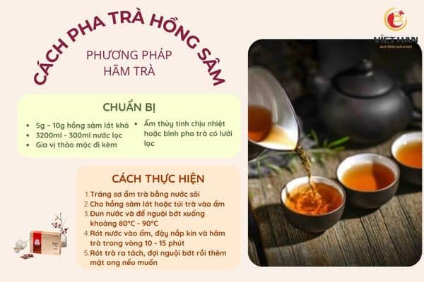 Hướng dẫn chi tiết cách pha trà hồng sâm chuẩn vị Hàn Quốc